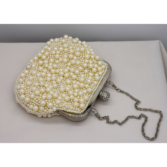 Beautiful Pearl Studded Gem Purse with Silk fabric lining - Picture 1 of 8